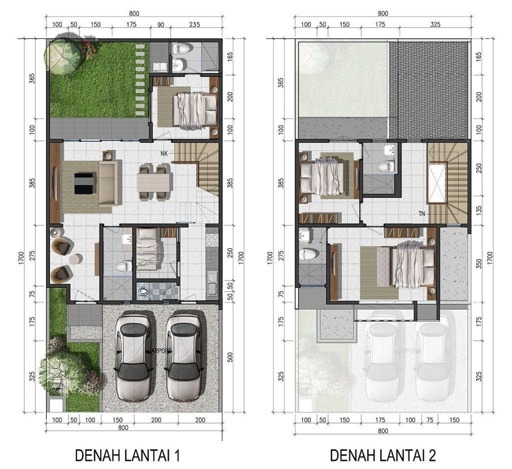 foto denah rumah tipe CALADIUM_2025 perumahan BUONA VISTA CITRALAND