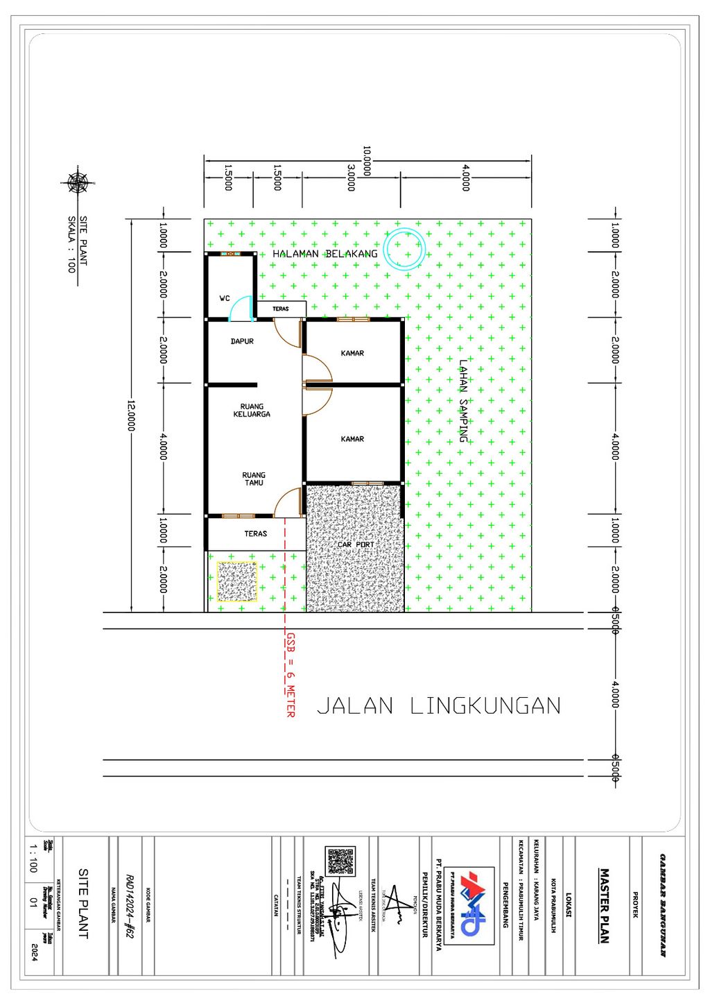 foto denah rumah tipe 36 perumahan GAJAH MADA RESIDENCE 2