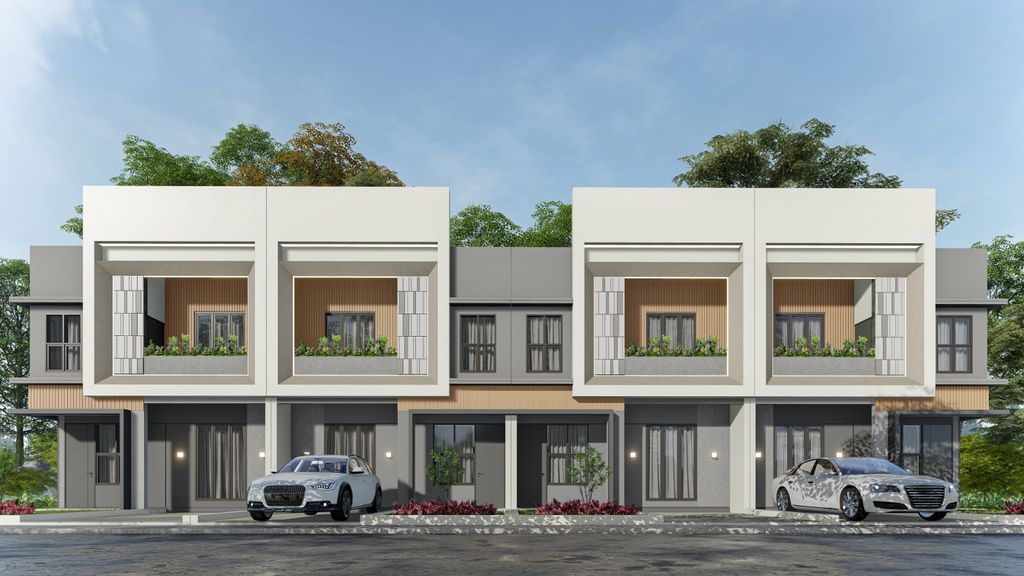 foto tampak rumah tipe boston perumahan Green Pilar Asri