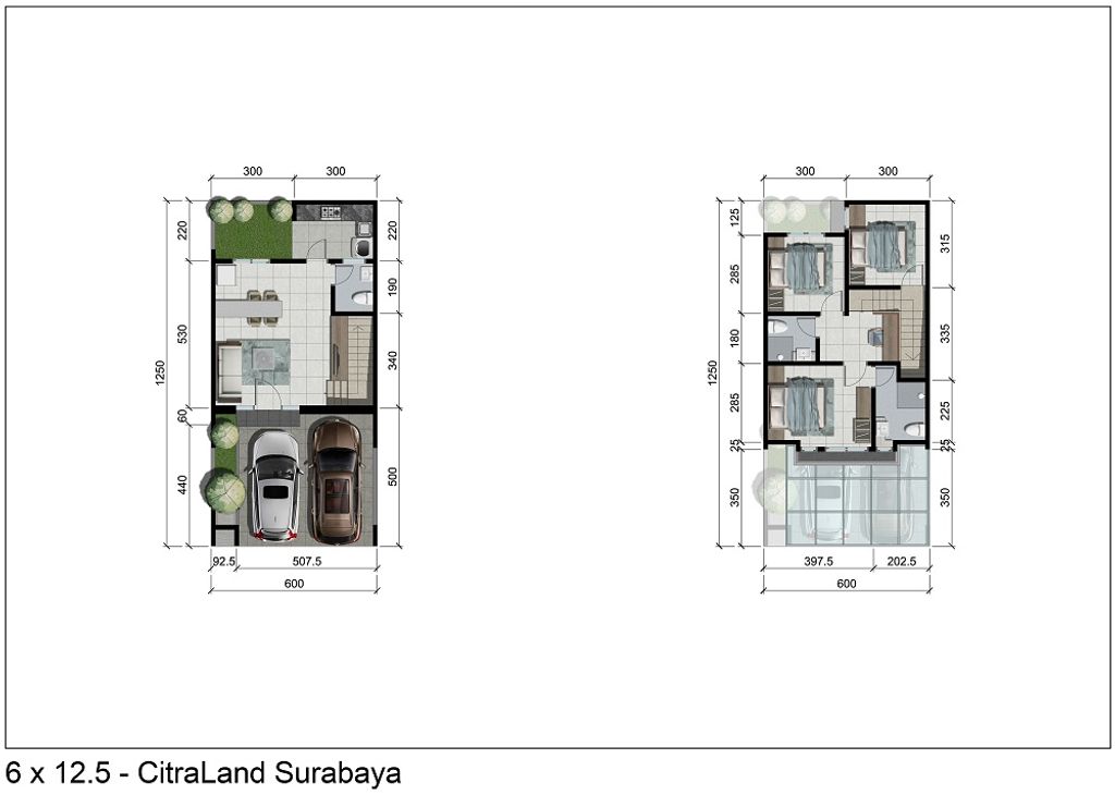 foto denah rumah tipe CARNELIAN_2025 perumahan CRYSTAL GOLF CITRALAND