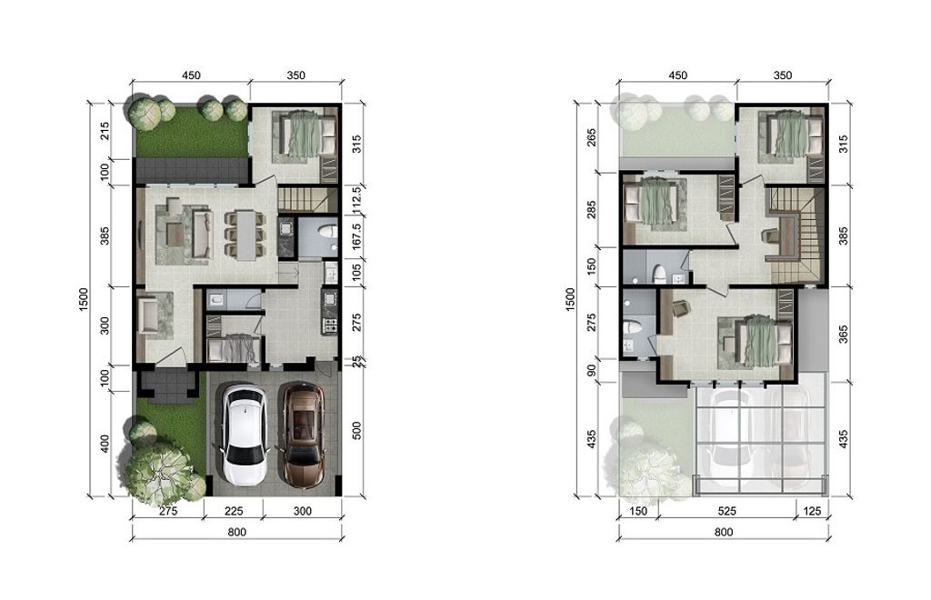foto denah rumah tipe NEW ARIZONA DELUXE_2025 perumahan OAKWOOD PARK CITRALAND