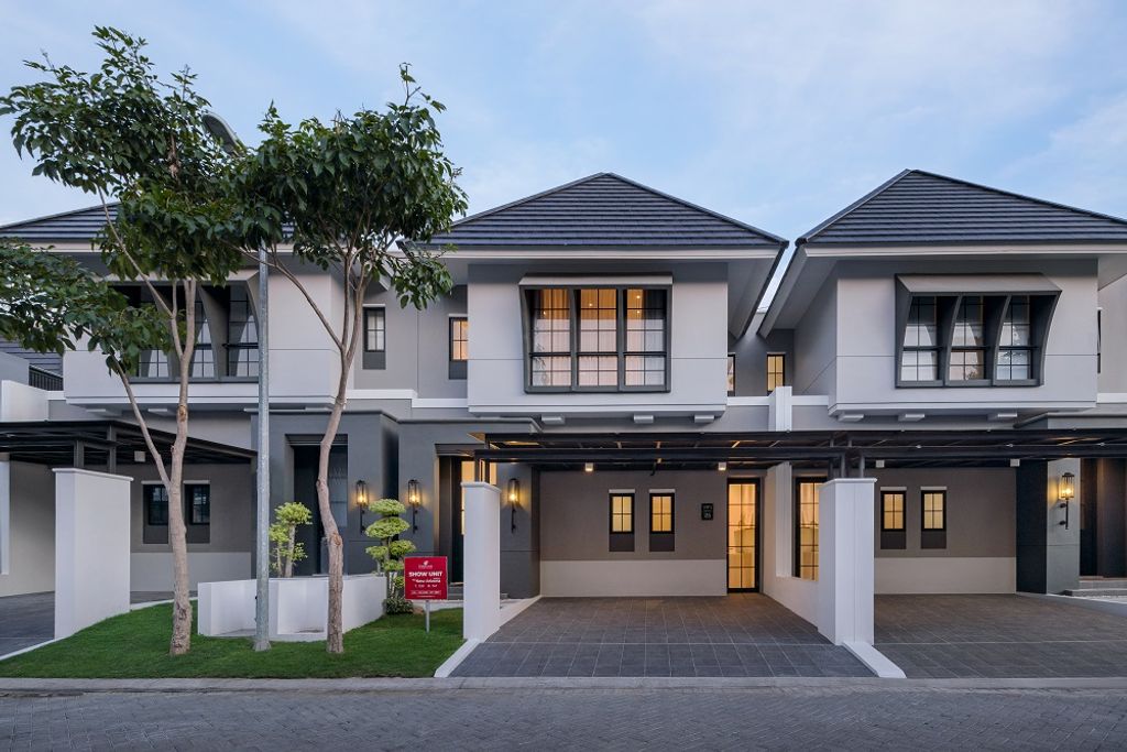 foto tampak rumah tipe NEW ARIZONA DELUXE_2025 perumahan OAKWOOD PARK CITRALAND