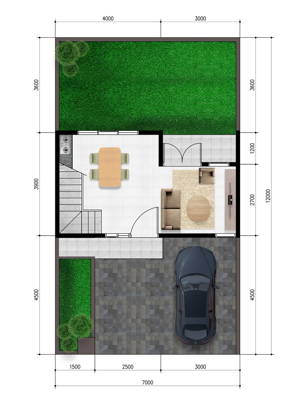 foto denah rumah tipe 52/84 perumahan Pandanaran Height