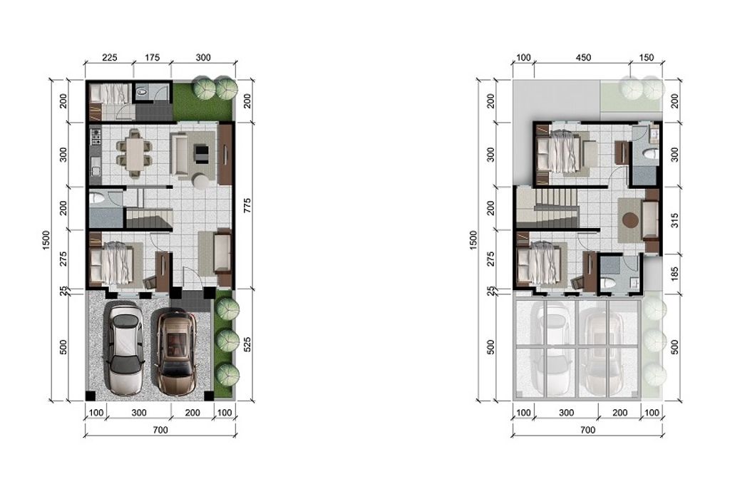 foto denah rumah tipe NEW AZOLLA DELUXE_2025 perumahan OAKWOOD PARK CITRALAND
