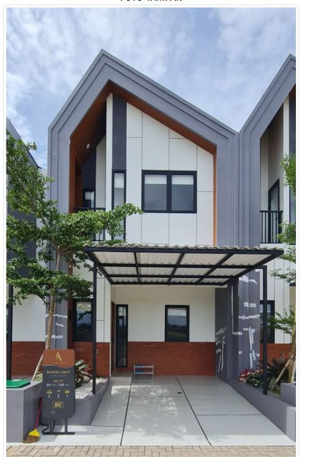 foto tampak rumah tipe Ananta 9 perumahan Widari village tahap 2