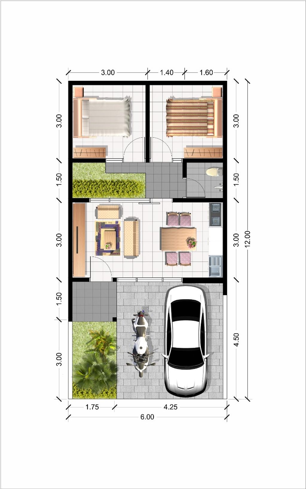 foto denah rumah tipe FIRENZE perumahan DE CASSABLANCA RESIDENCE