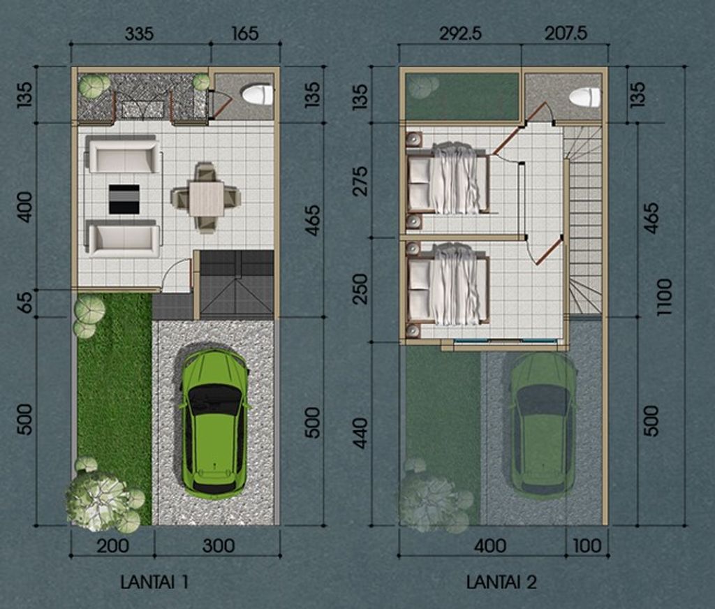 foto denah rumah tipe JASMINE VALLEY 58/60 perumahan The Araya