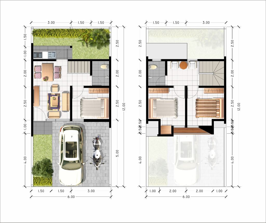 foto denah rumah tipe SIENA perumahan DE CASSABLANCA RESIDENCE