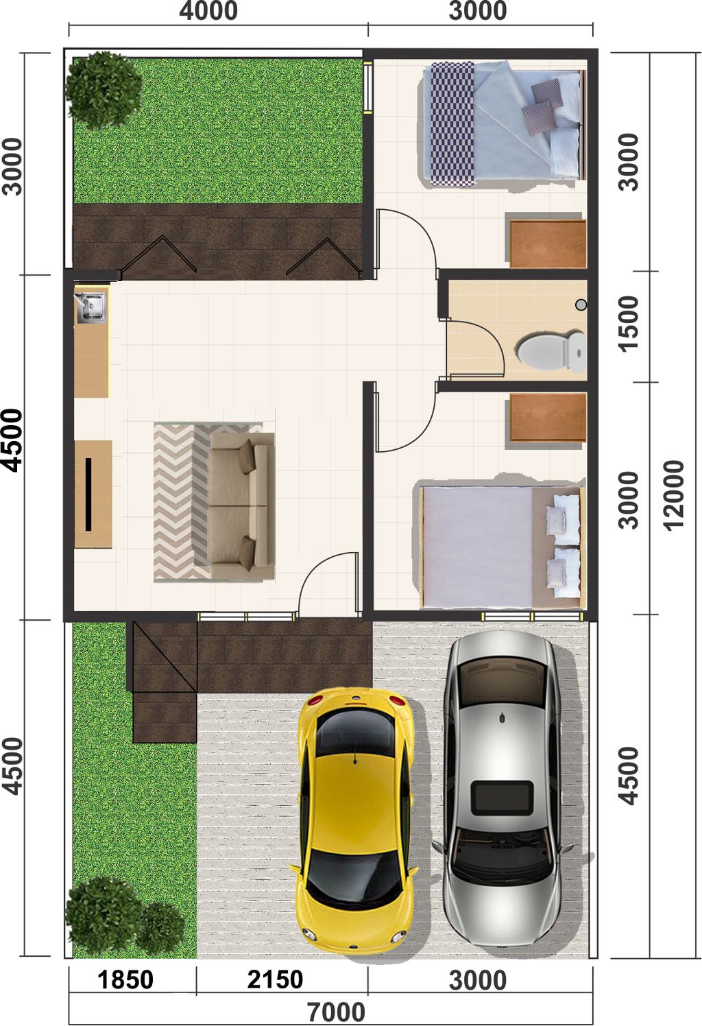foto denah rumah tipe T 50 perumahan Pandanaran Height