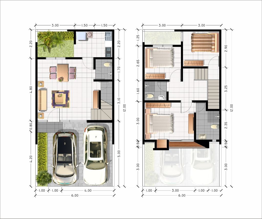 foto denah rumah tipe CESENA perumahan DE CASSABLANCA RESIDENCE