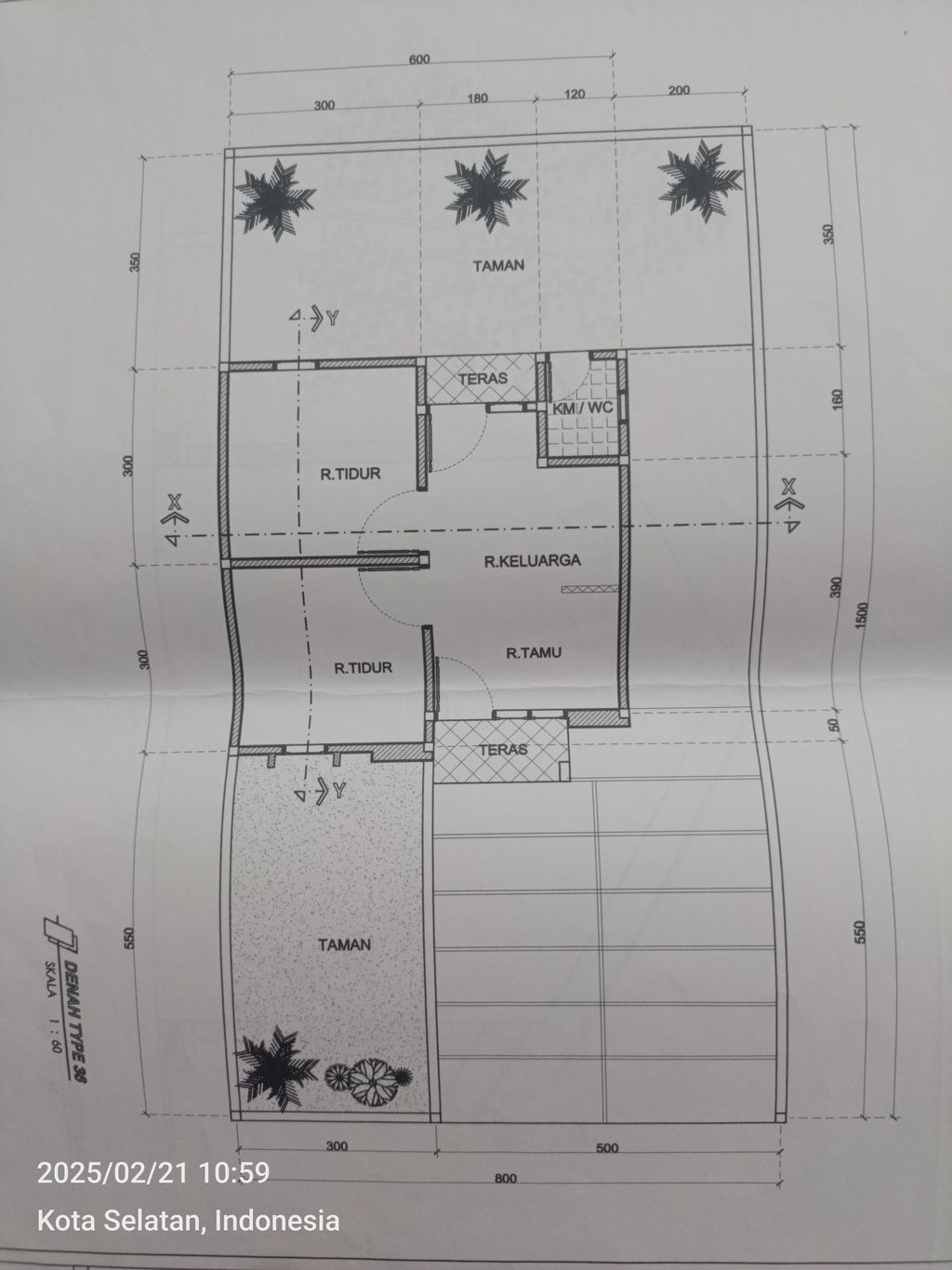 foto denah rumah tipe 36 perumahan Griya Tinelo Permai