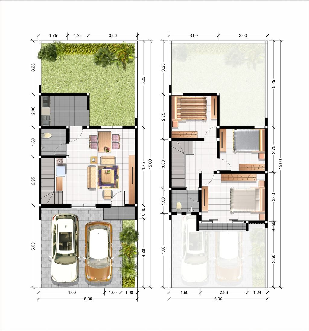 foto denah rumah tipe ASCONA perumahan DE CASSABLANCA RESIDENCE