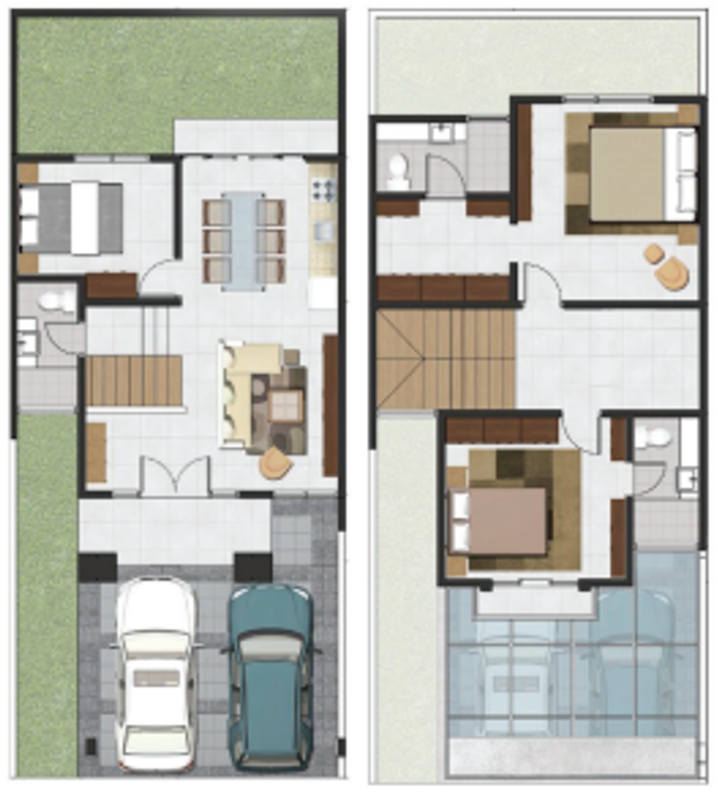 foto denah rumah tipe BORNEO perumahan GREEN FOREST RESIDENCE