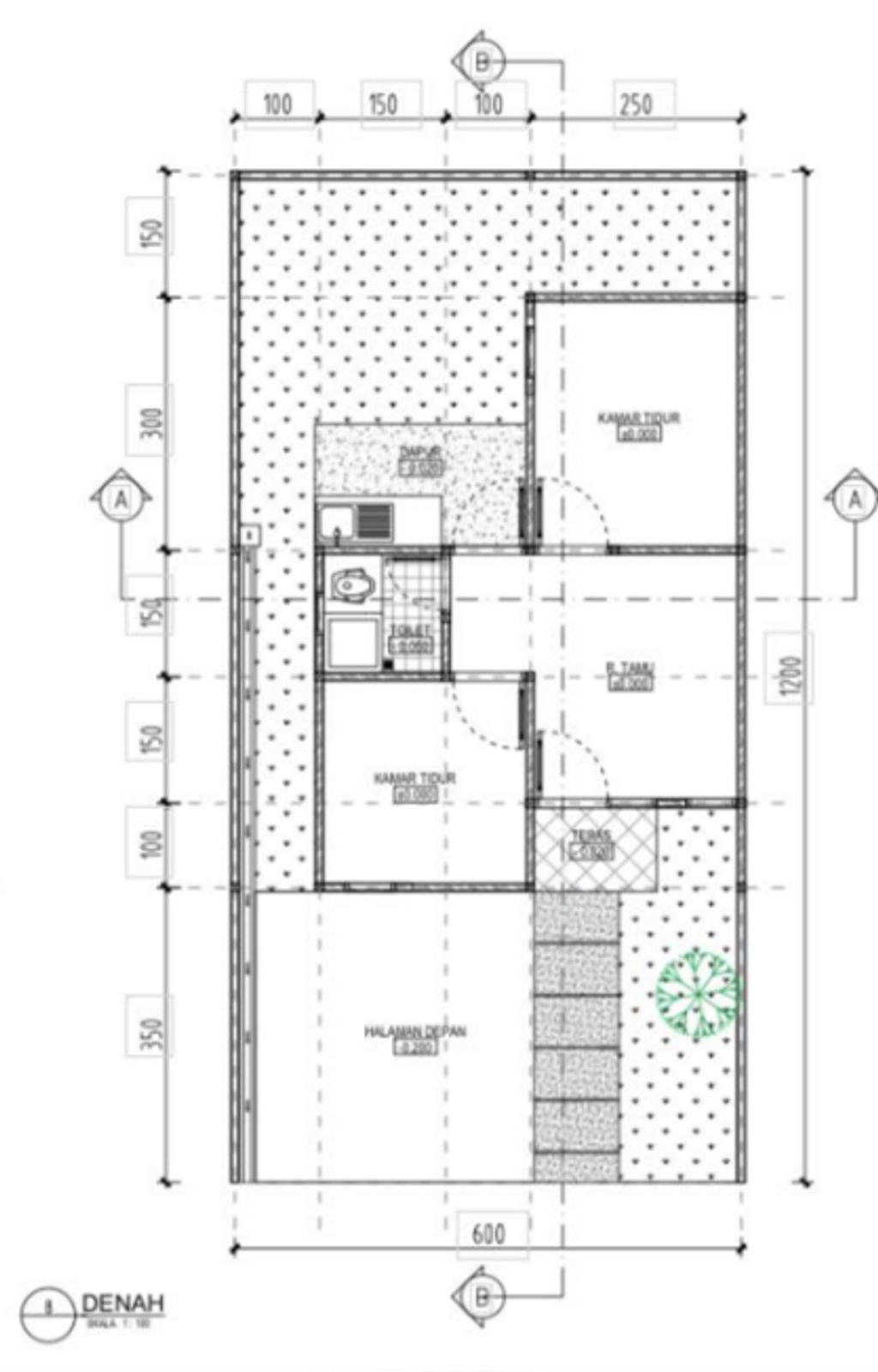 foto denah rumah tipe 27/60 perumahan PERUMAHAN VILLA KANAYA.