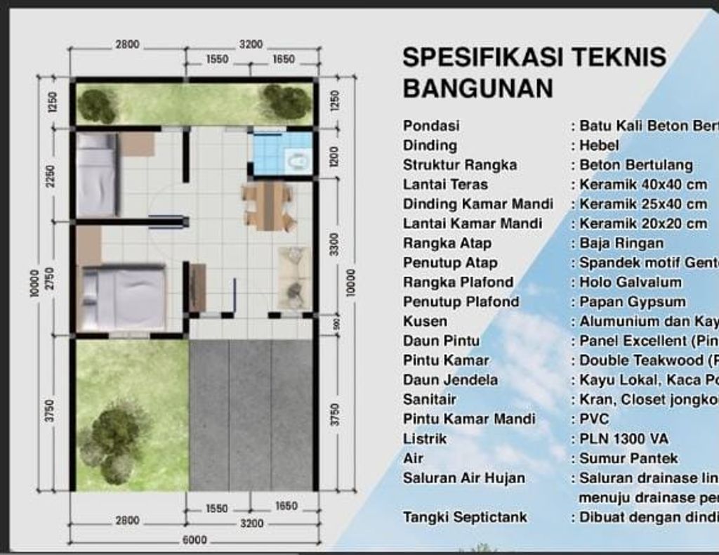 foto denah rumah tipe Subsidi perumahan Centro Park Serang