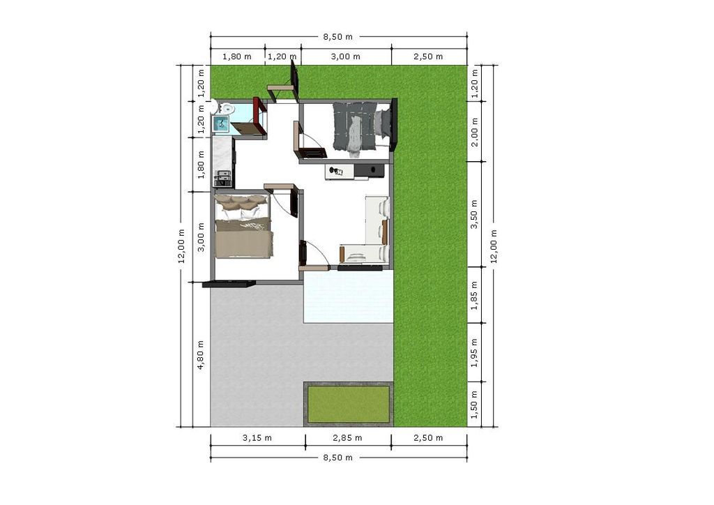 foto denah rumah tipe RSH perumahan GREEN ARSYAD RESIDENCE