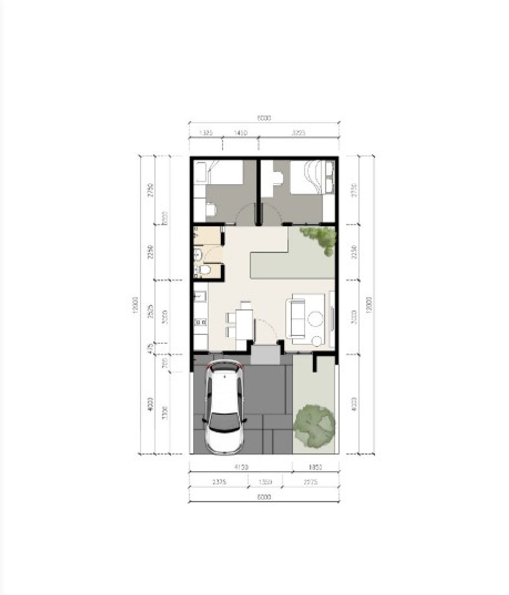 foto denah rumah tipe Origin 6 perumahan CitraGarden Serpong Cluster Elaia