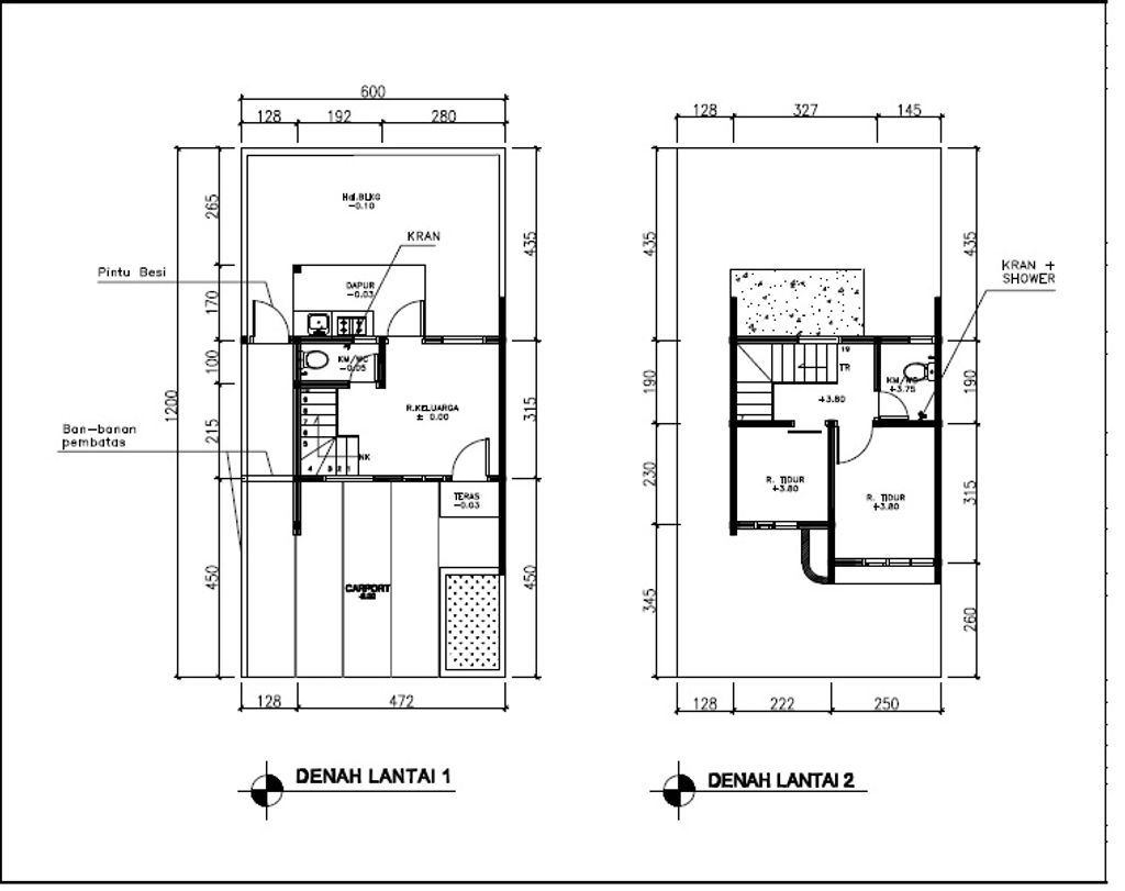 foto denah rumah tipe 38 Compact (2 kamar) (482) perumahan G-Land Aleena Residence