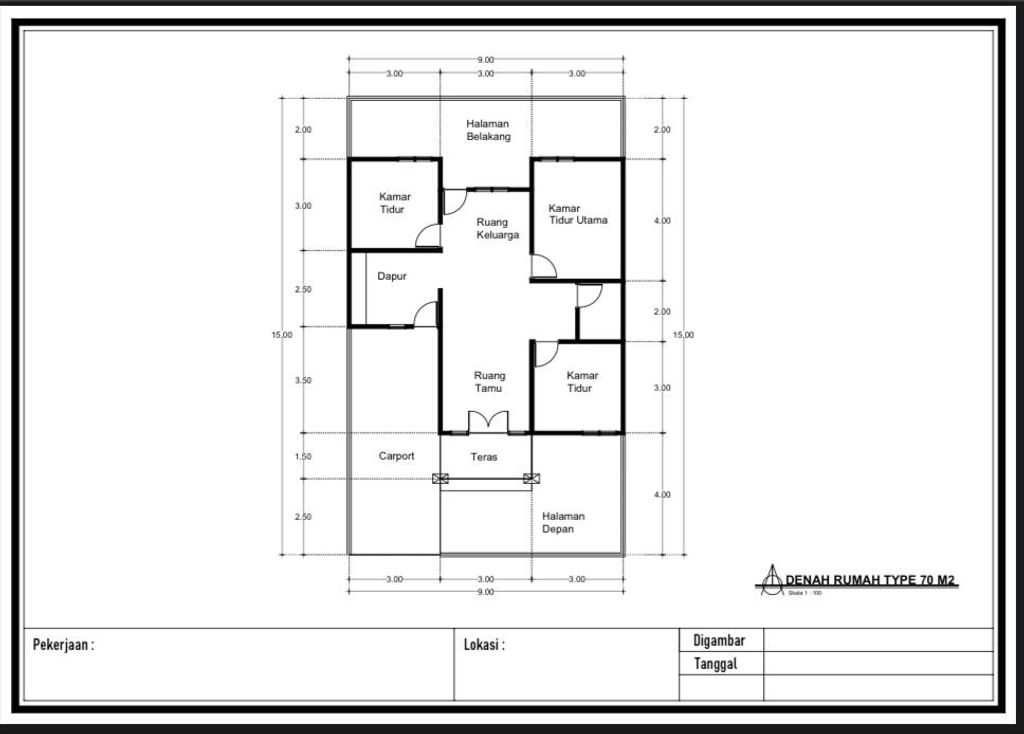foto denah rumah tipe KOMERSIL perumahan ASA HARMONI 3