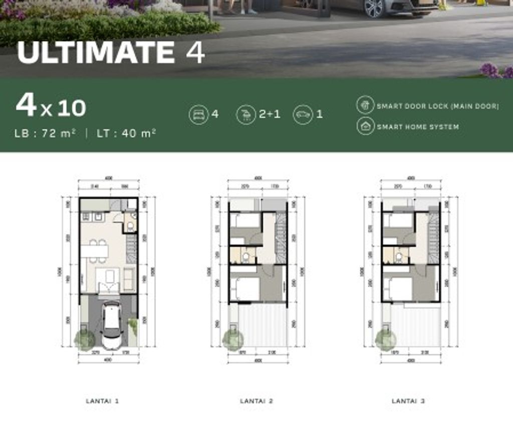 foto denah rumah tipe Ultimate 4 perumahan CitraGarden Serpong Cluster Elaia
