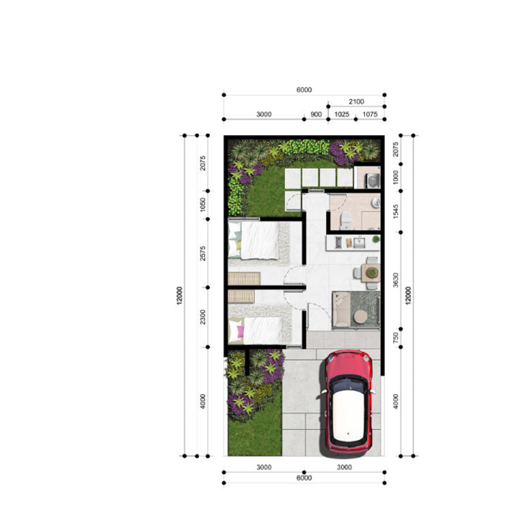 foto denah rumah tipe ORIGIN 6A perumahan CitraGarden Serpong Cluster Elaia