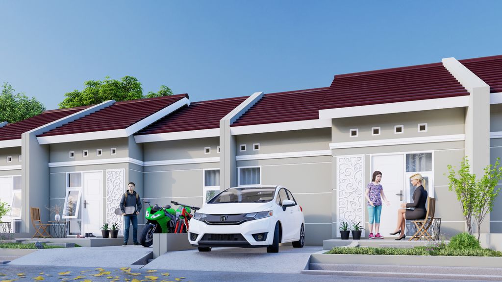 foto tampak rumah tipe 32 perumahan Grand Almas Surapandan