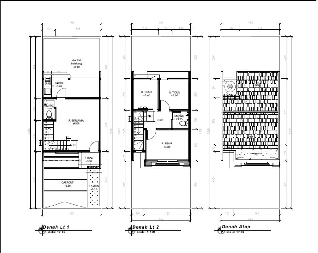 foto denah rumah tipe 50 Compact High Ceiling (3KT) (490) perumahan Griya Pataruman Asri 1