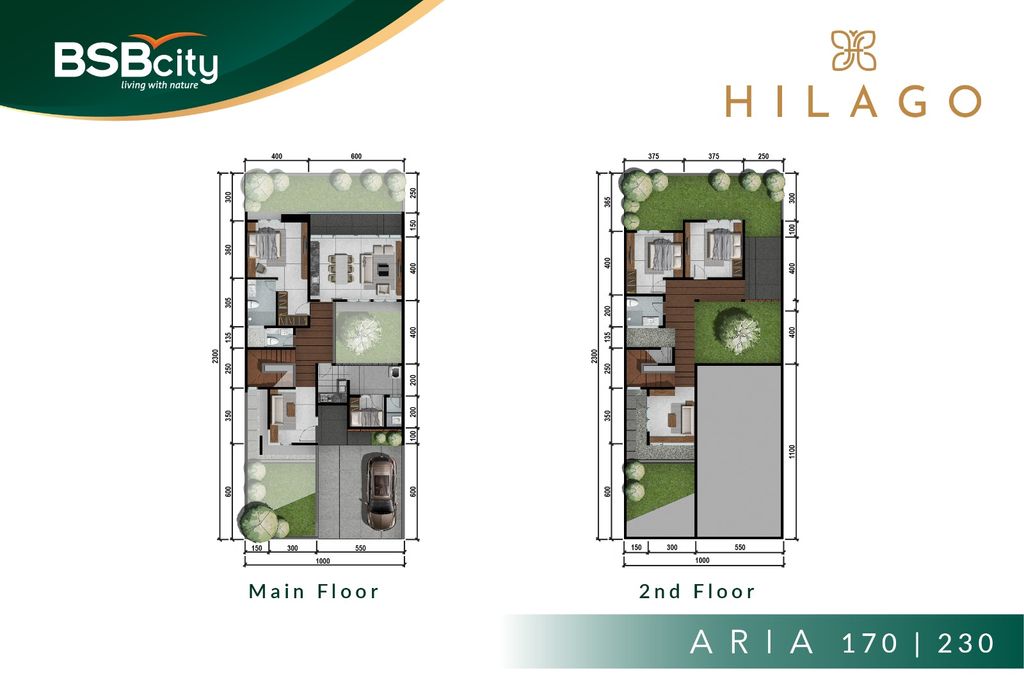 foto denah rumah tipe HILAGO ARIA- E perumahan BSB City Hilago