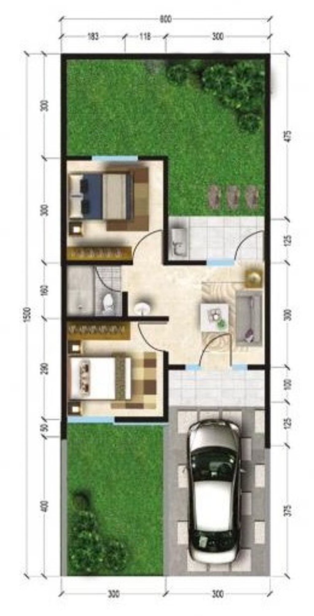 foto denah rumah tipe LEBAR 6 MONTEVERDE LIVISTONA 2A 2025 perumahan Citra Land Cibubur