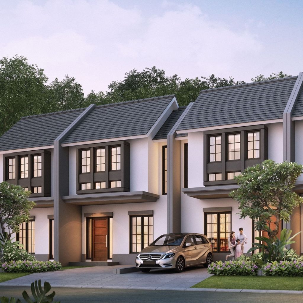 foto tampak rumah tipe LEBAR 5 MONTERREY 2025 perumahan Citra Land Cibubur