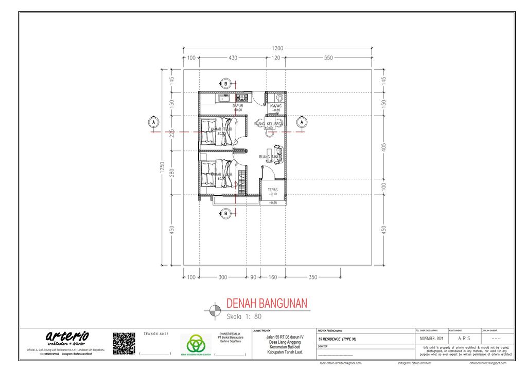foto denah rumah tipe 36 perumahan 55 RESIDENCE