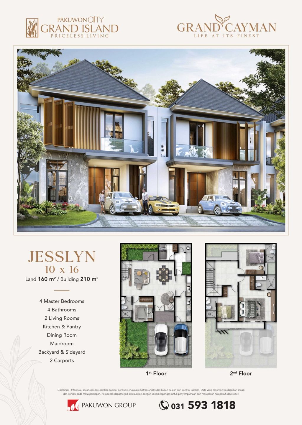foto tampak rumah tipe JESSLYN perumahan SOUTH GRAND CAYMAN