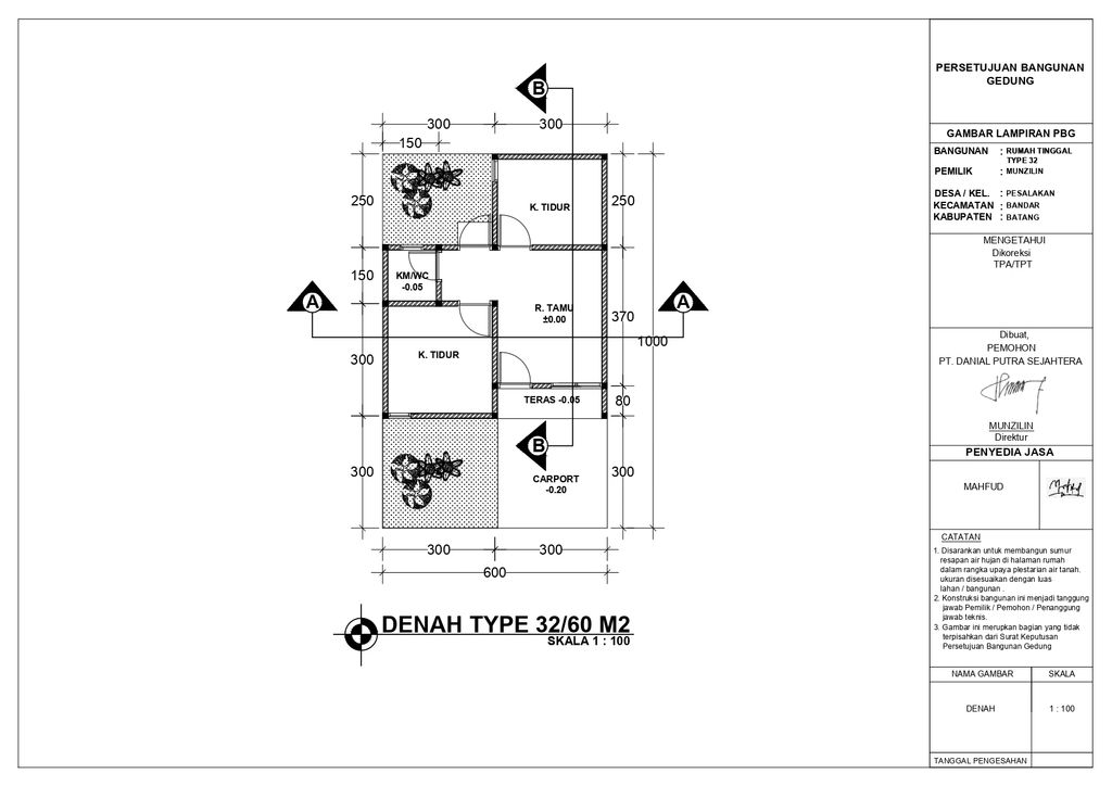 foto denah rumah tipe 32 perumahan ENDAH RESIDENCE PESALAKAN TAHAP 2