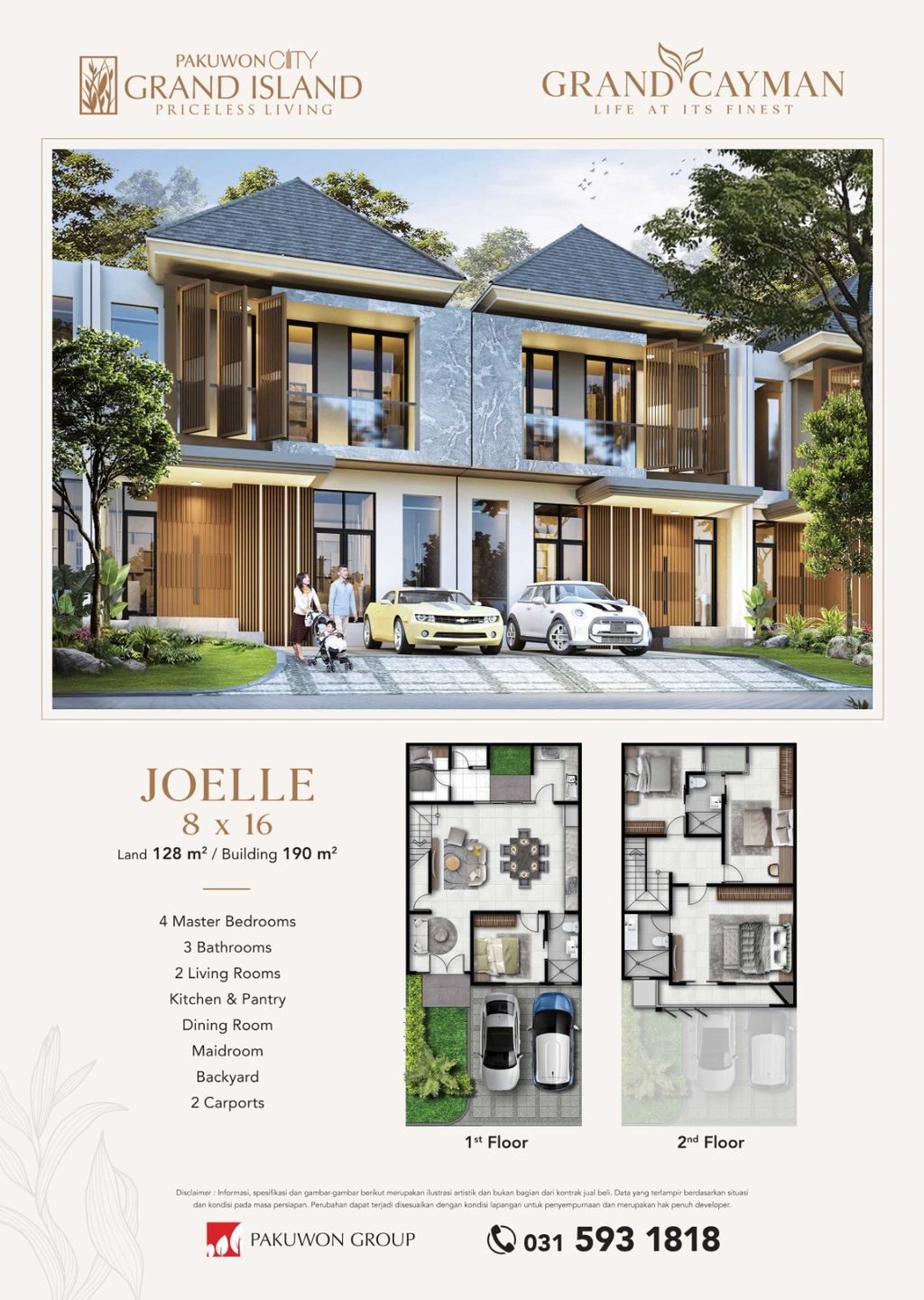 foto tampak rumah tipe JOELLE perumahan SOUTH GRAND CAYMAN