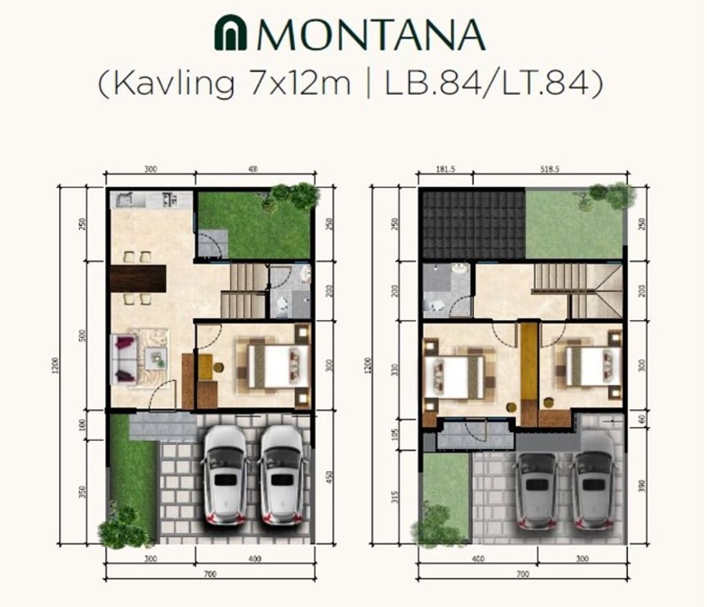 foto denah rumah tipe LEBAR 7 MONTANA 2 2025 perumahan Citra Land Cibubur