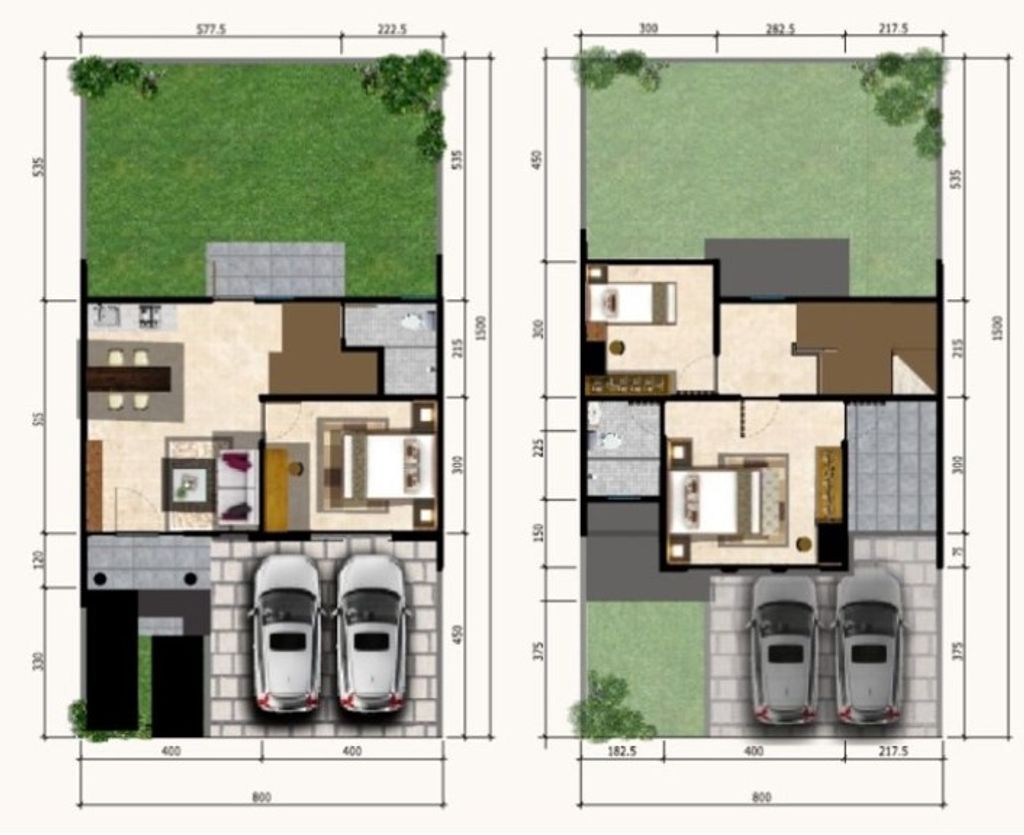 foto denah rumah tipe LEBAR 8 MONTANA 3B G7.18 perumahan Citra Land Cibubur