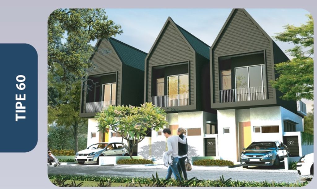 foto tampak rumah tipe V perumahan A-Venue Town House