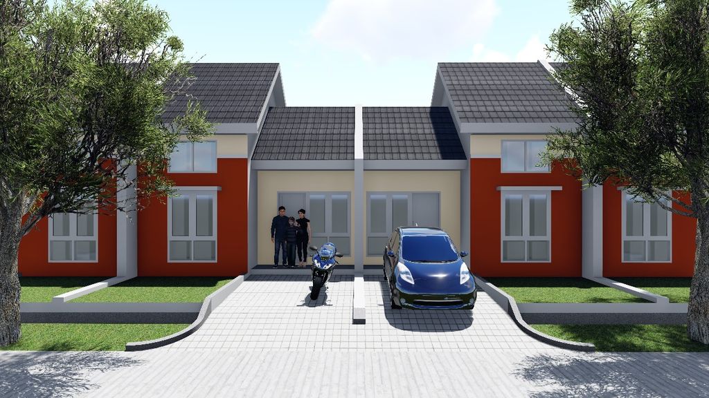 foto tampak rumah tipe Aster Hook perumahan Nanggerang Residence