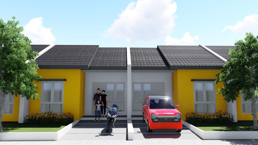 foto tampak rumah tipe Melati Hook perumahan Nanggerang Residence