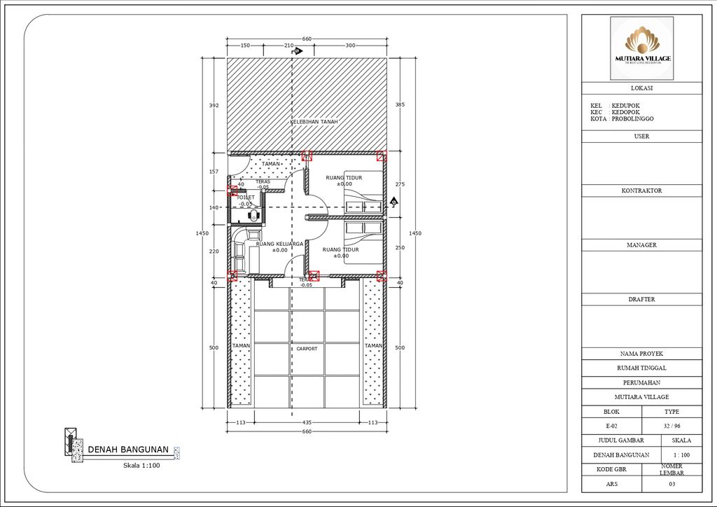 foto denah rumah tipe 32 perumahan MUTIARA VILLAGE CLUSTER 3