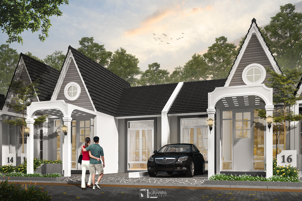 foto tampak rumah tipe 42 perumahan Leiden Park