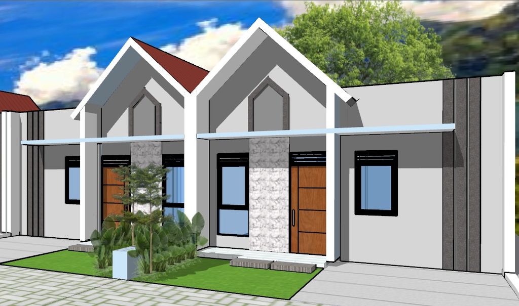 foto tampak rumah tipe Habitat 36/72 perumahan KADUHEJO HILL ESTATE