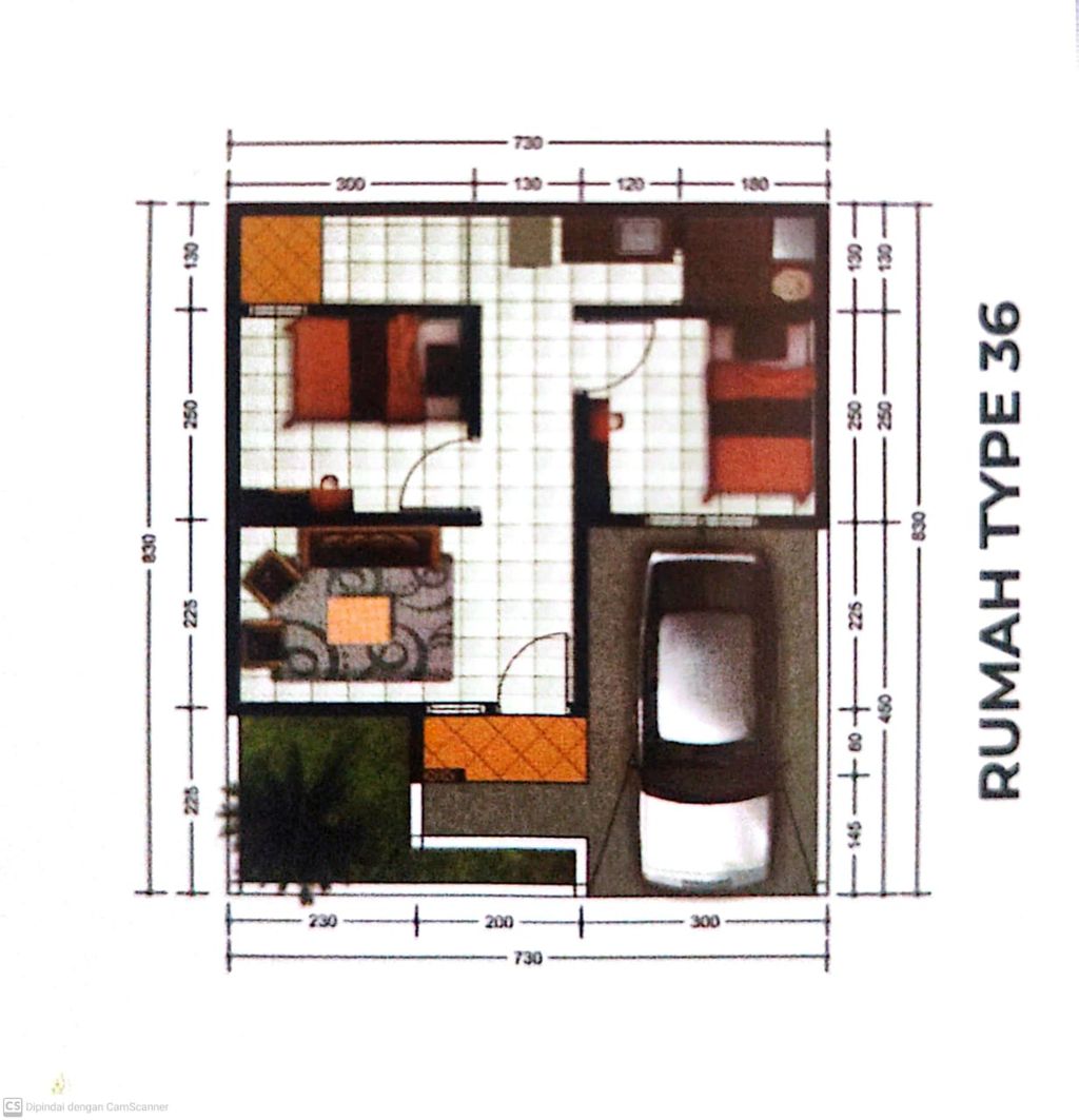 foto denah rumah tipe 36 perumahan GRAND CITY LINE RESIDENCE