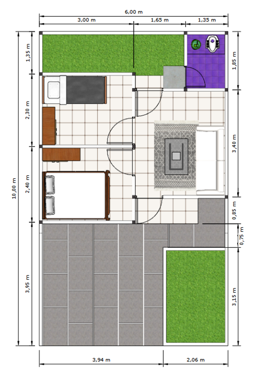 foto denah rumah tipe Subsidi perumahan Griya Purwosuman
