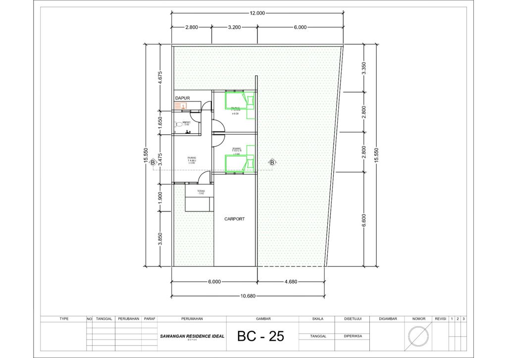 foto denah rumah tipe 36/144 (Tahun 2025) perumahan Sawangan Residence Ideal