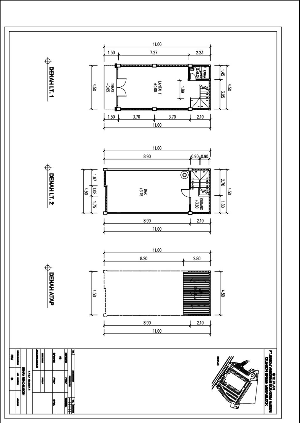 foto denah rumah tipe 49.5m2 Blok E1 perumahan Cilegon Green Megablock