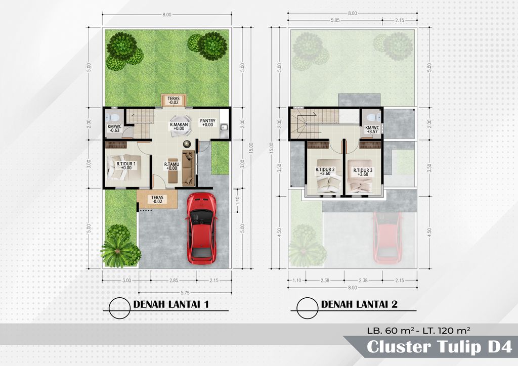 foto denah rumah tipe NEW TULIP 2LT 120 (2) perumahan Mandiri Residence