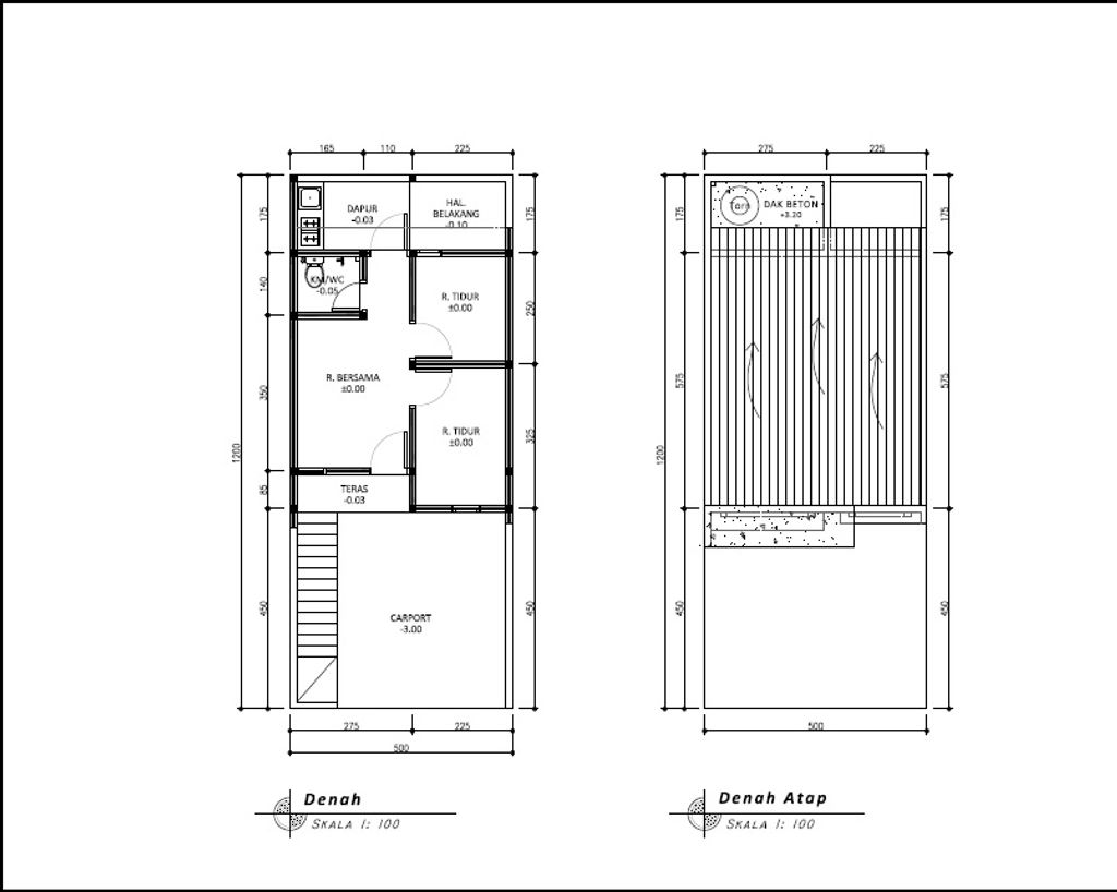 foto denah rumah tipe 30 1 Lantai Kontur 3m (335) perumahan G-Land Padalarang Valley