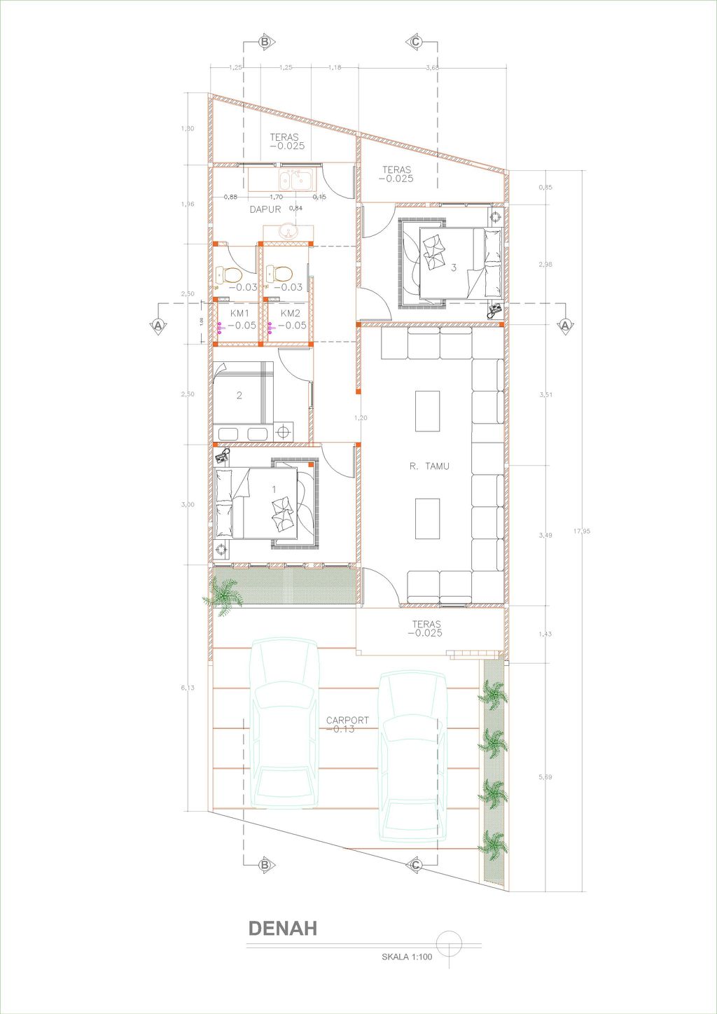 foto denah rumah tipe R-02A perumahan GRAND SUNAN GIRI
