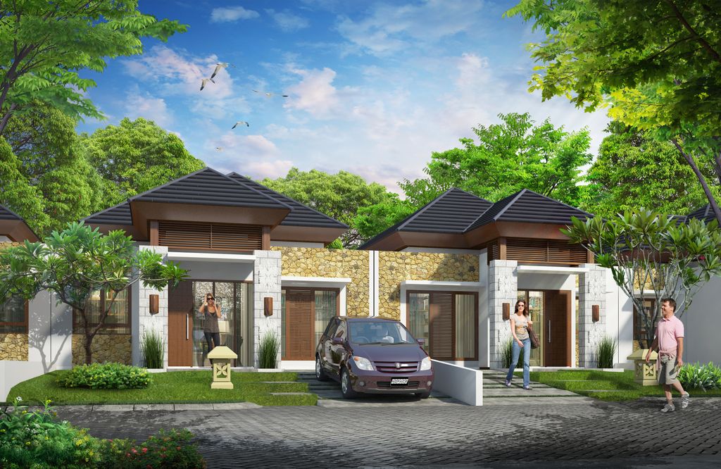 foto tampak rumah tipe 45 perumahan Tamansari Puri Bali II